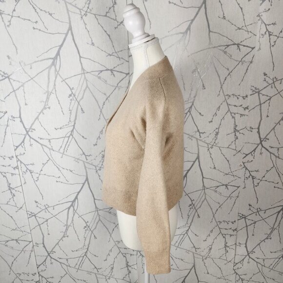 Frank and Oak Beige Yak Wool Button Front Cropped Cardigan - Picture 2 of 5
